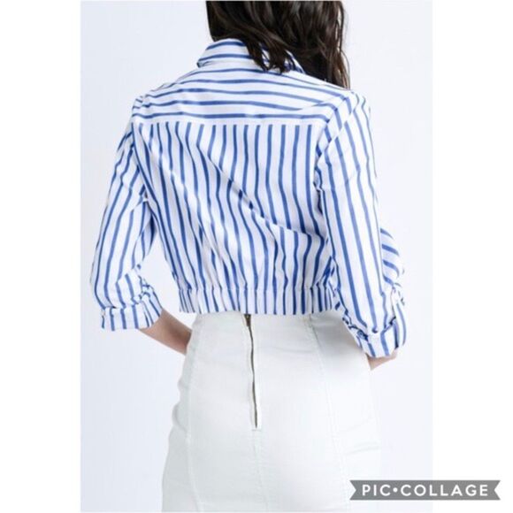 ✨ Twist Front Striped Button Down Shirt✨ - Picture 2 of 5